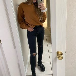American Eagle black super high rise jegging